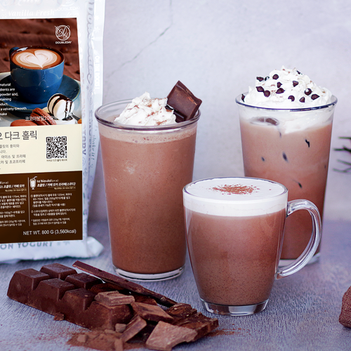 더블데이 / 카카오 다크홀릭 파우더 800G / 네덜란드산 코코아 초코 카페모카 라떼 프라페 분말 가루 베이스