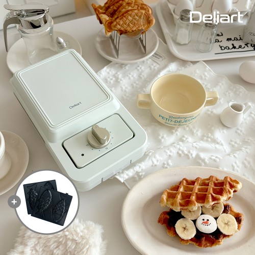 델리아트 와플메이커 와플기계 샌드위치 크로플 간식 기기 화이트민트 대표 이미지