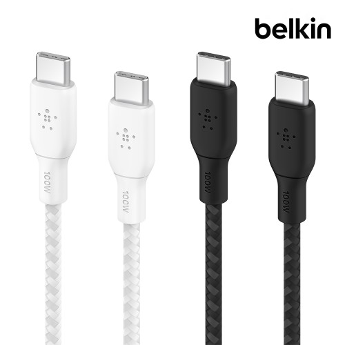 벨킨 부스트업 브레이디드 100W C to C타입 초고속 충전 케이블 PD 2미터 CAB014bt2M 아이폰17 16 갤럭시 S25 아이패드 맥북 노트북 충전 대표 이미지