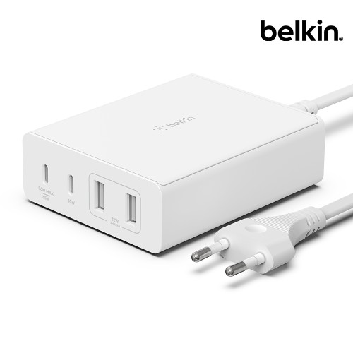 벨킨 108W 멀티 4포트 USB-C PD GaN 고속 충전기 WCH010kr 아이폰17 16 갤럭시 S25 S24 맥북 에어 아이패드 프로 M4 노트북 충전 대표 이미지