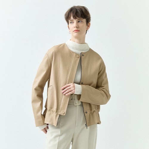 [로보] 블로썸 셔링 레더 재킷 GJK22A119 대표 이미지