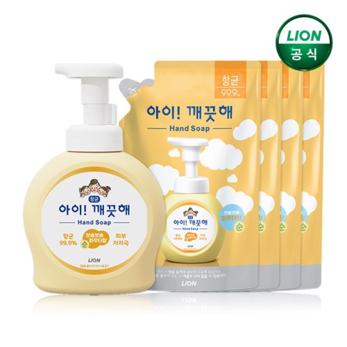 아이깨끗해 핸드워시 490ml 본품+450ml 리필 4개 대표 이미지