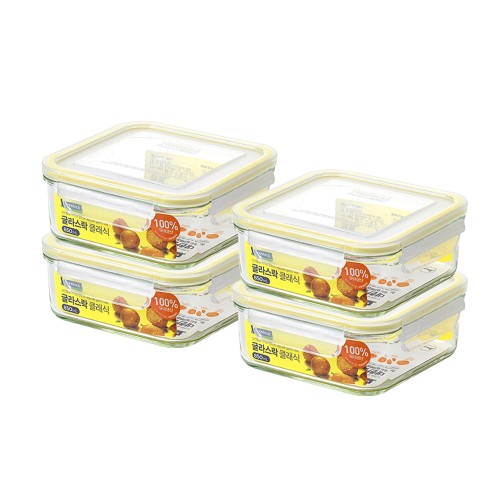 글라스락 클래식 옐로우에디션 2개+2개 (850ml) 대표 이미지