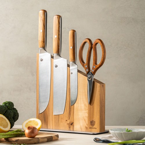 얀뮬러 티크우드 자석 칼 블럭 거치대 대표 이미지