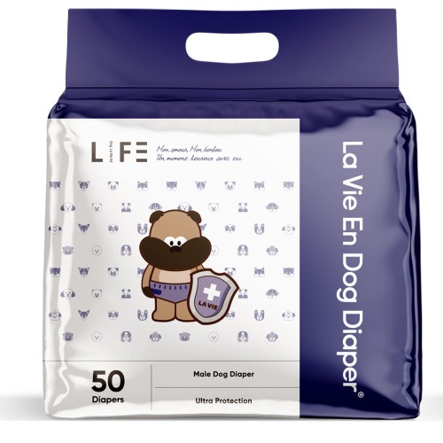 라비앙독 수컷 강아지 기저귀 애견 매너벨트 생리대 배변 훈련 패드 M(중형), 50매입, 1개 대표 이미지