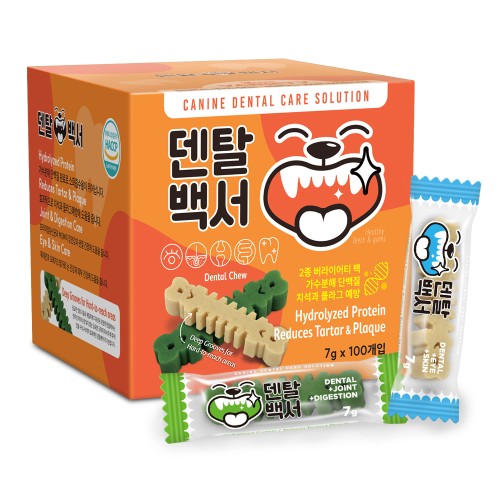 덴탈백서 버라이어티팩 가수분해 강아지 덴탈 기능성껌[S] 100p 대표 이미지
