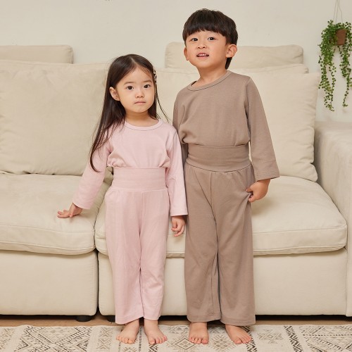 5+1 봄 여름 긴팔 아기실내복 유아 치즈 모달 신생아 아기 내복 내의 밤부 배앓이 돌 대표 이미지