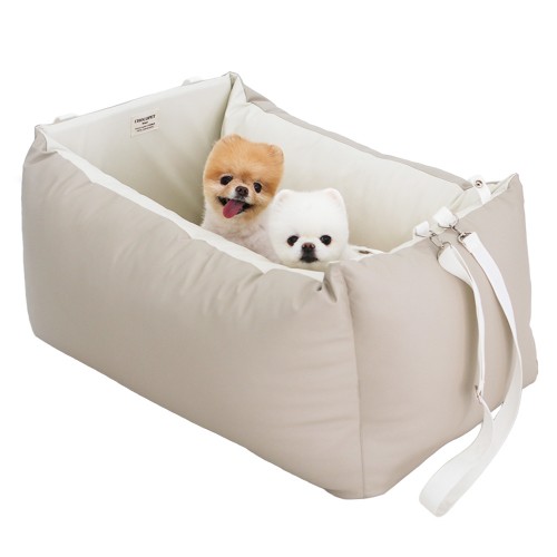 초코펫하우스 강아지 카시트 애견 차량용 소형 중형 대형 로얄 사각 카시트 베이지, 더블 대표 이미지