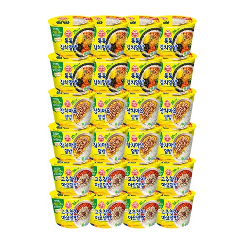 [슈퍼적립] [12+12] 오뚜기 컵밥 12개 2가지 맛 선택 (톡톡김치알밥 참치마요 치킨마요 진짬뽕밥 외) 대표 이미지