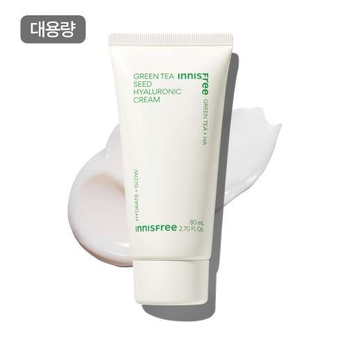 [더블구성] 이니스프리 그린티 씨드 히알루론산 수분크림 / 진정 보습 속건조 화잘먹 80ml, 2개 디자인