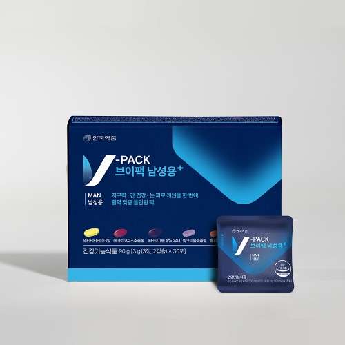 안국약품 브이팩 남성용+ 올인원 멀티팩 종합비타민 옥타코사놀 30포 90g, 3개 구성품