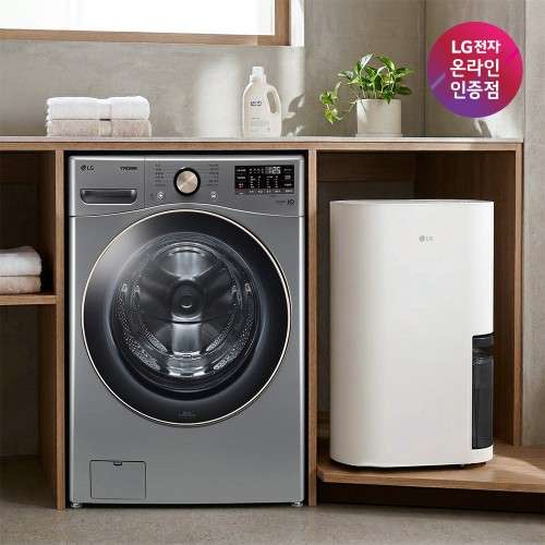 LG 트롬 세탁기 + LG 휘센 오브제컬렉션 제습기 세트 (F24VDLPR + DQ214MEGA) 1등급 대표 이미지