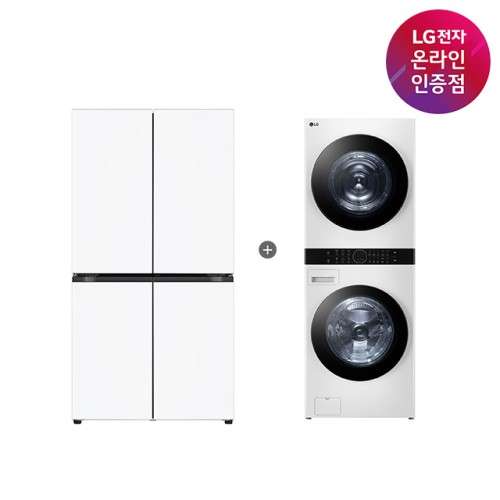 LG 디오스 오브제컬렉션 매직스페이스 냉장고 + LG 트롬 워시타워 (T875MHH111 + W21WAM) 대표 이미지