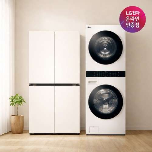 LG 디오스 오브제컬렉션 매직스페이스 냉장고 + LG 트롬 워시타워 (T875MEE111 + W21WAM) 대표 이미지