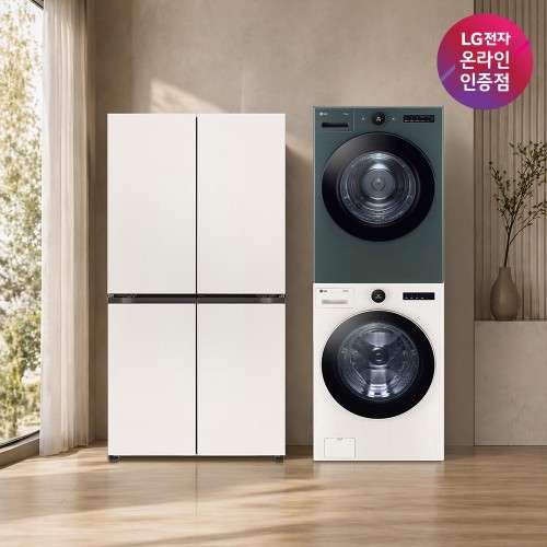 LG 디오스 오브제컬렉션 매직스페이스 냉장고 + LG 트롬 세탁기건조기 세트 (T875MEE111 + FX24ENR-GNG) 대표 이미지