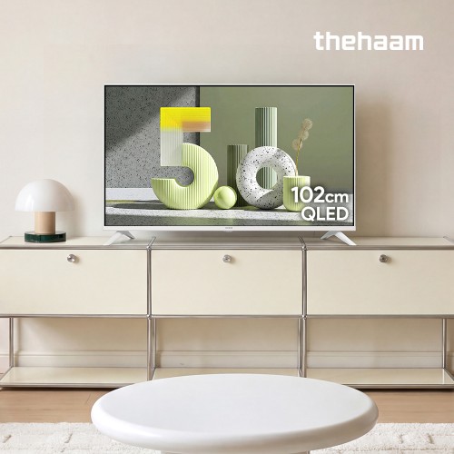 더함 스마트 구글 5.0 화이트 티비 102cm(40인치), QLED, 본체 대표 이미지